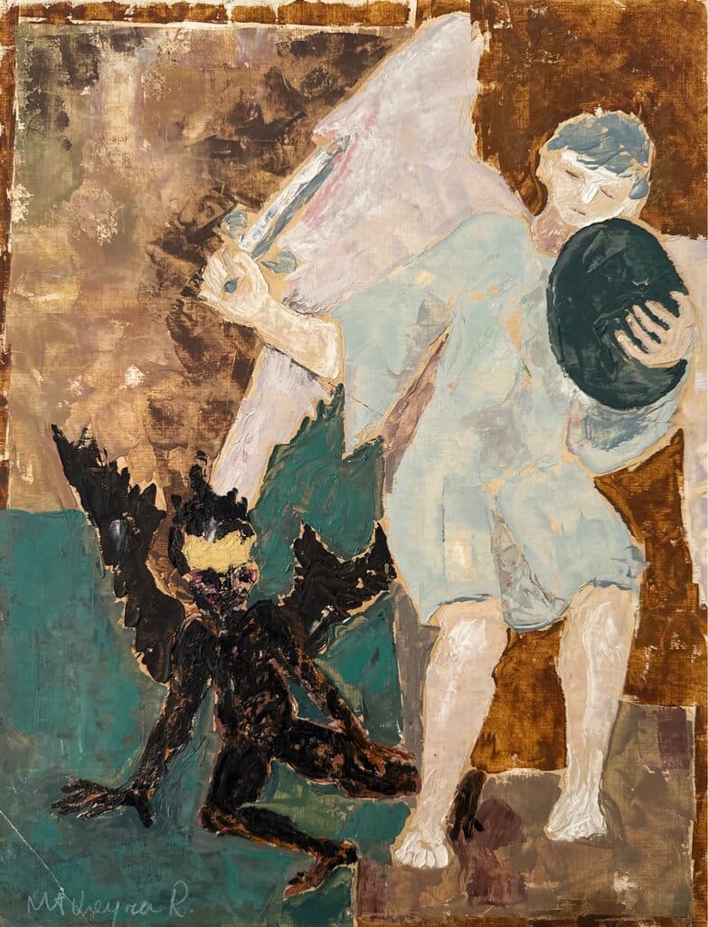 Arcángel San Miguel de María Teresa Vieyra - Oil on Paper, 1960s