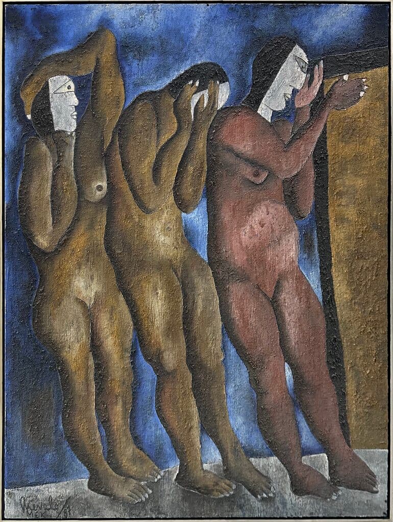 Personajes de Javier Arevalo - Oil and sand on canvas, 1987
