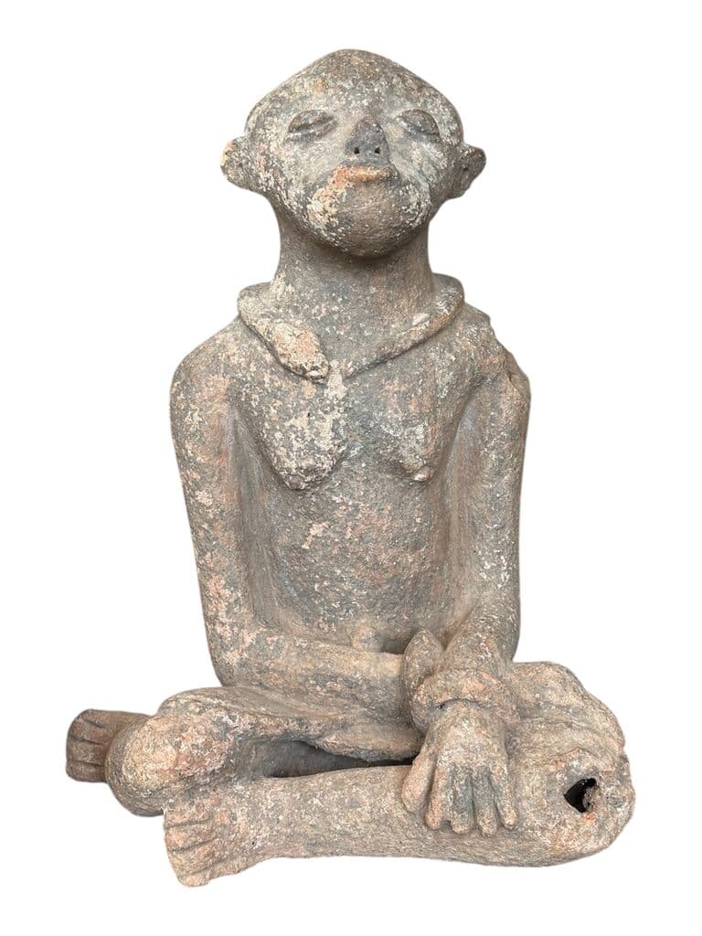 Fine African Seated Figure (probably Nok culture) de Unknown Artist - Terracotta, 19th Century
