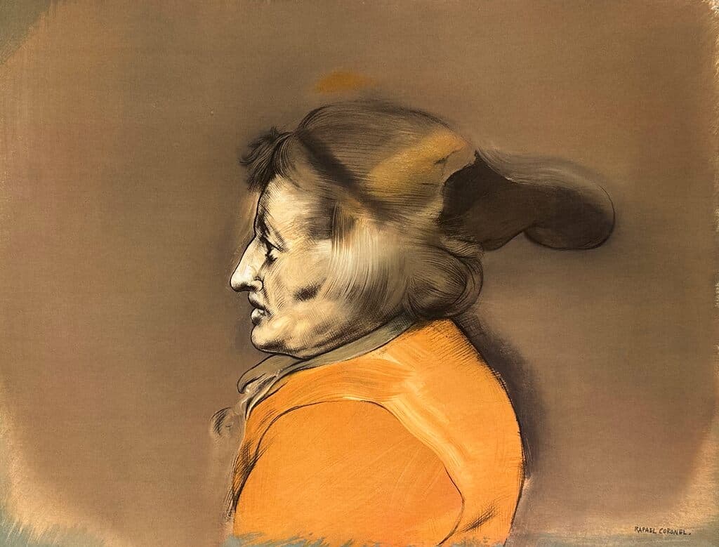 Portrait from Galeria de Arte Misrachi de Rafael Coronel - Offset Lithograph, signed in the plate, 1978