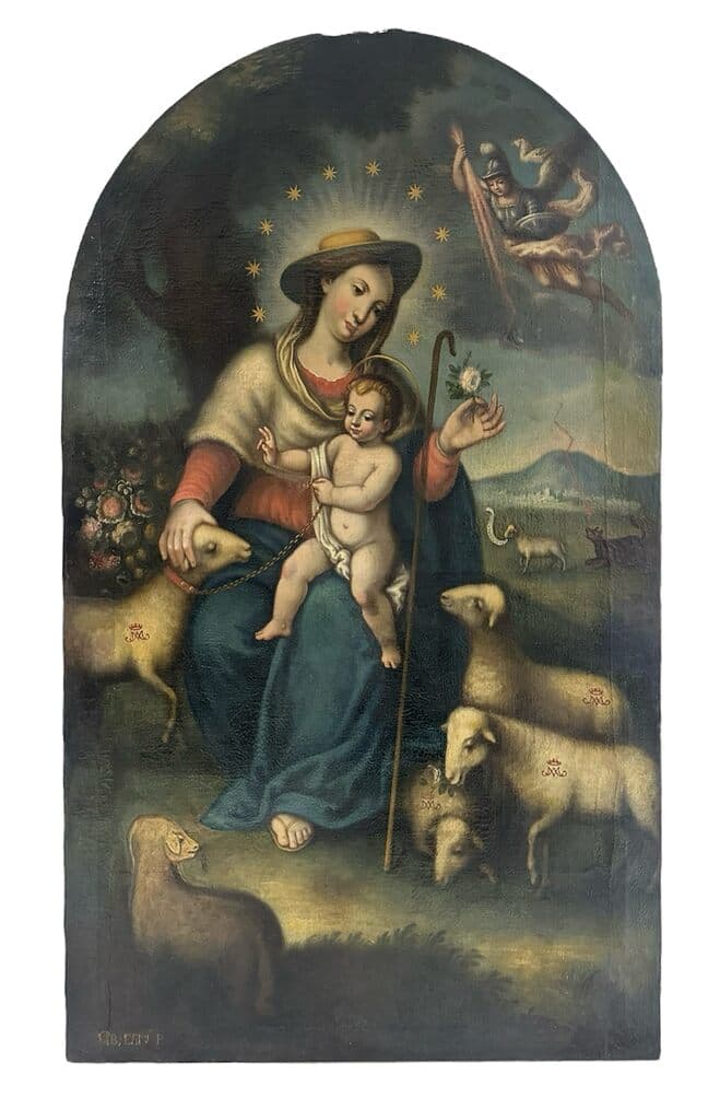 La Divina Pastora de Unknown Artist - Oil on canvas, 18th Century