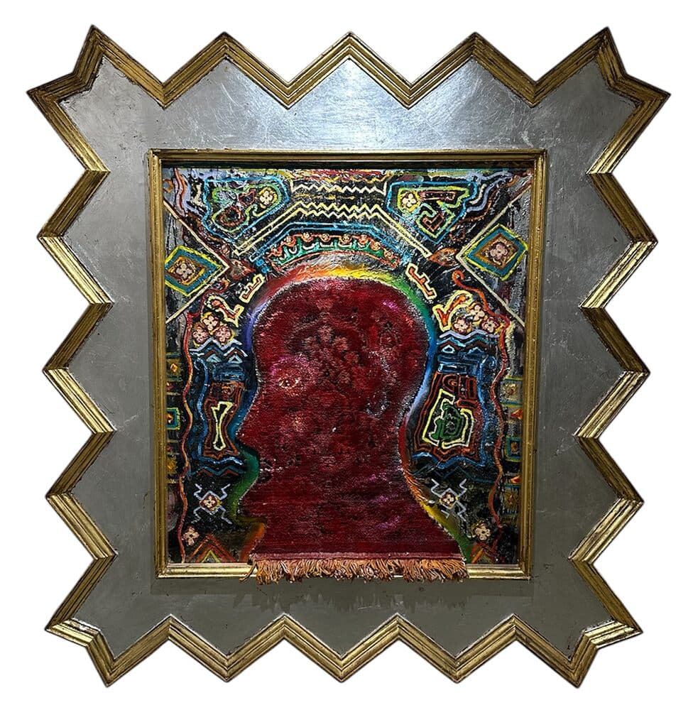 Niño Tapete Rojo de Alejandro Colunga - Mixed media on canvas, 2001