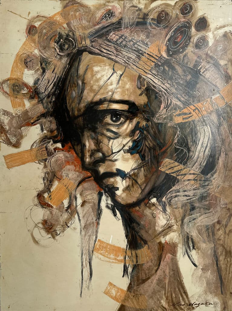 Rostro de Nino Magaña - Oil on wood, 1990s