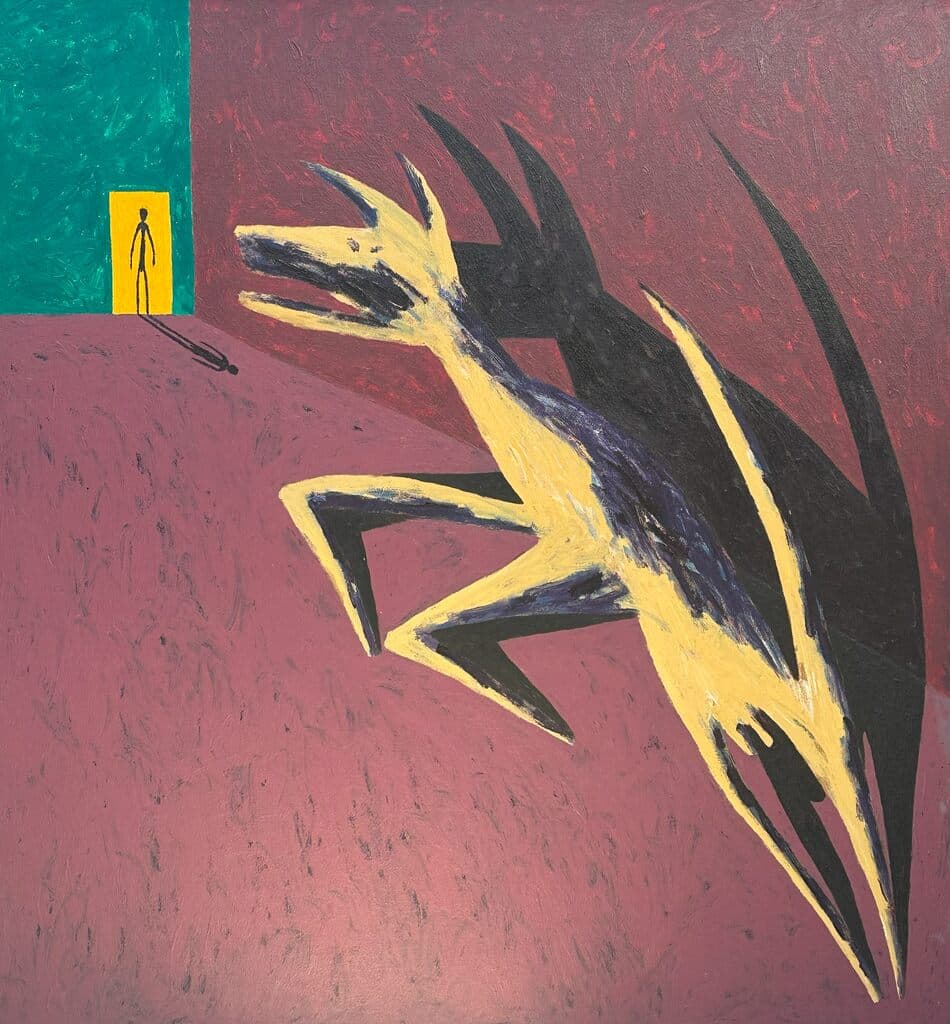 Zeke Attacking Velazquez de Russ Warren - Oil on canvas, 1990