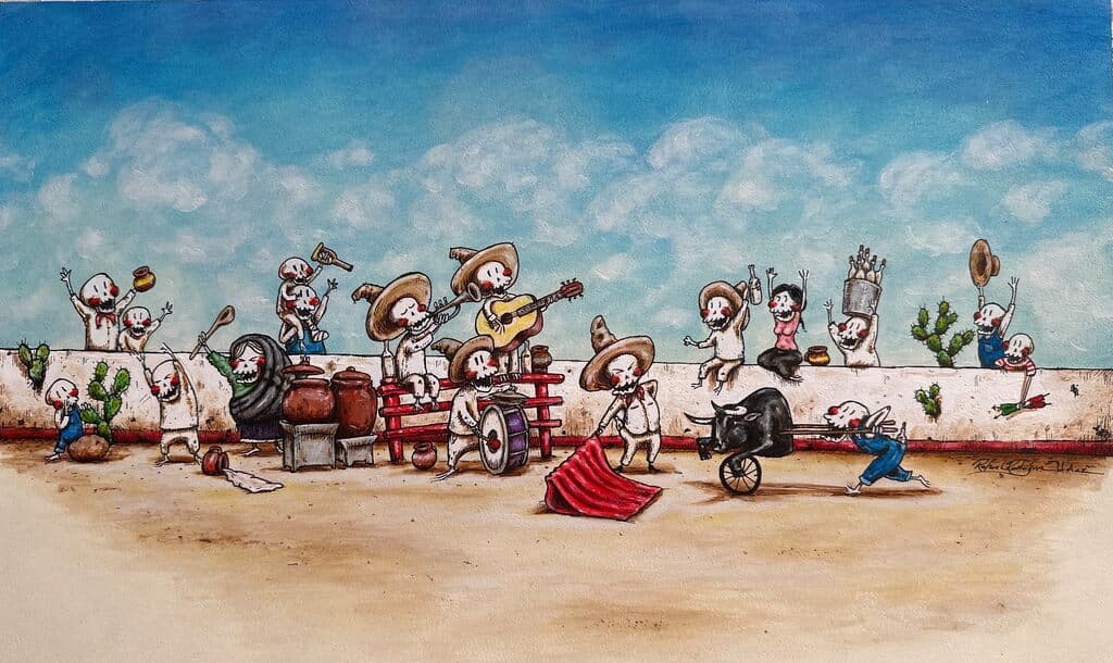 Fiesta Mexicana de Rafael Rodriguez - Ink on paper, 2022