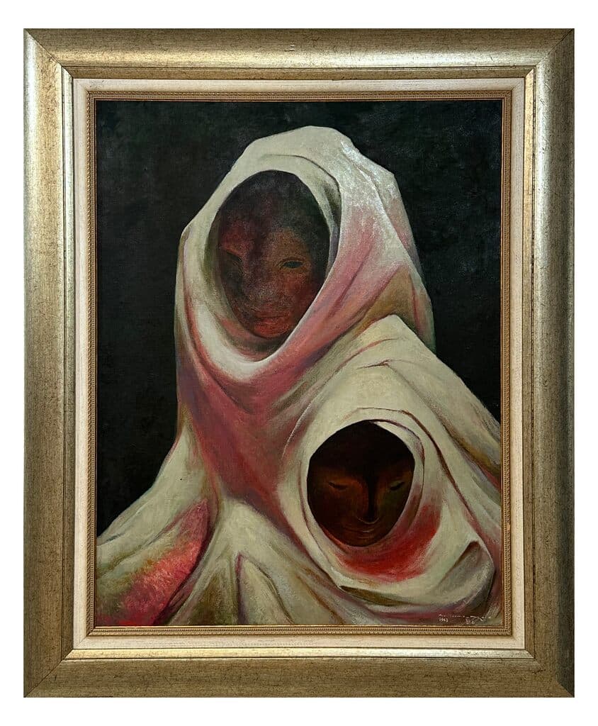 Niña de Ojos Verdes de Guillermo Meza - Oil on canvas, 1963