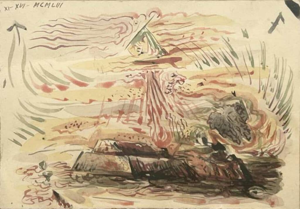 Piramide de Manuel González Serrano - Mixed Media on paper, 1950s