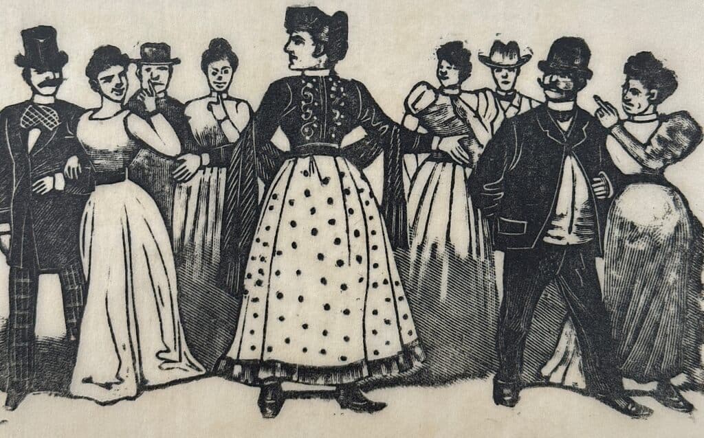 Original Woodcut on Rice Paper de José Guadalupe Posada - Woodcut print on handmade paper, Circa 1890