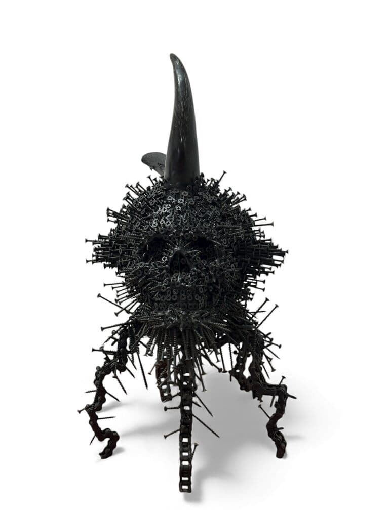 Skull de Jose Luis Malo - Mixed media, nails, 2025