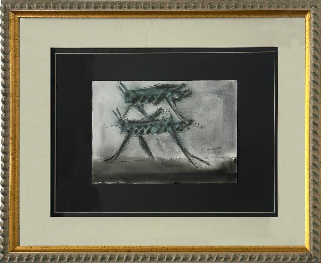Two Crickets de Francisco Toledo - Watercolor and ink on paper