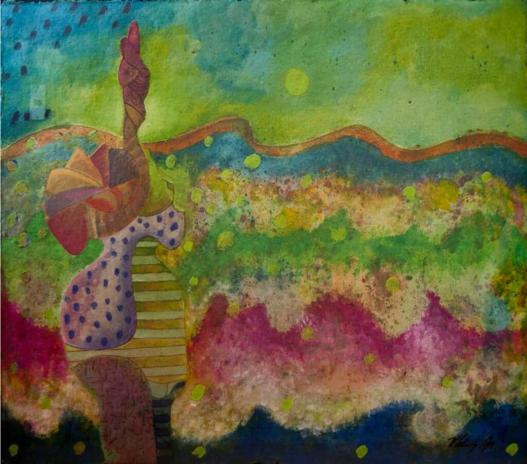 Sin título de Vladimir Cora - Aquatint on canvas, 1995