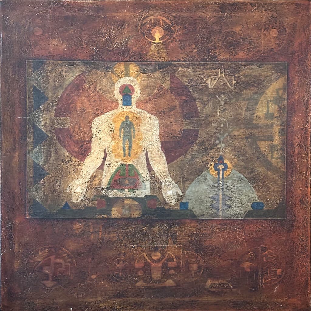 Coaybay (Morada de los Ausentes) de Sergio Hernández (b. 1957) - Mixed Media on canvas, 2001