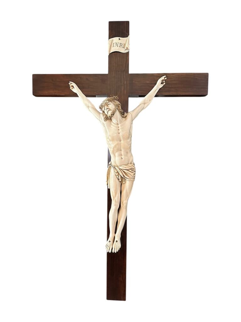 Crucifix de European - Ivory, 19th Century