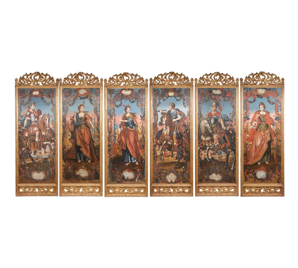 Six Colonial South America Panels de Unknown Artist - Oil on canvas, 18th Century
