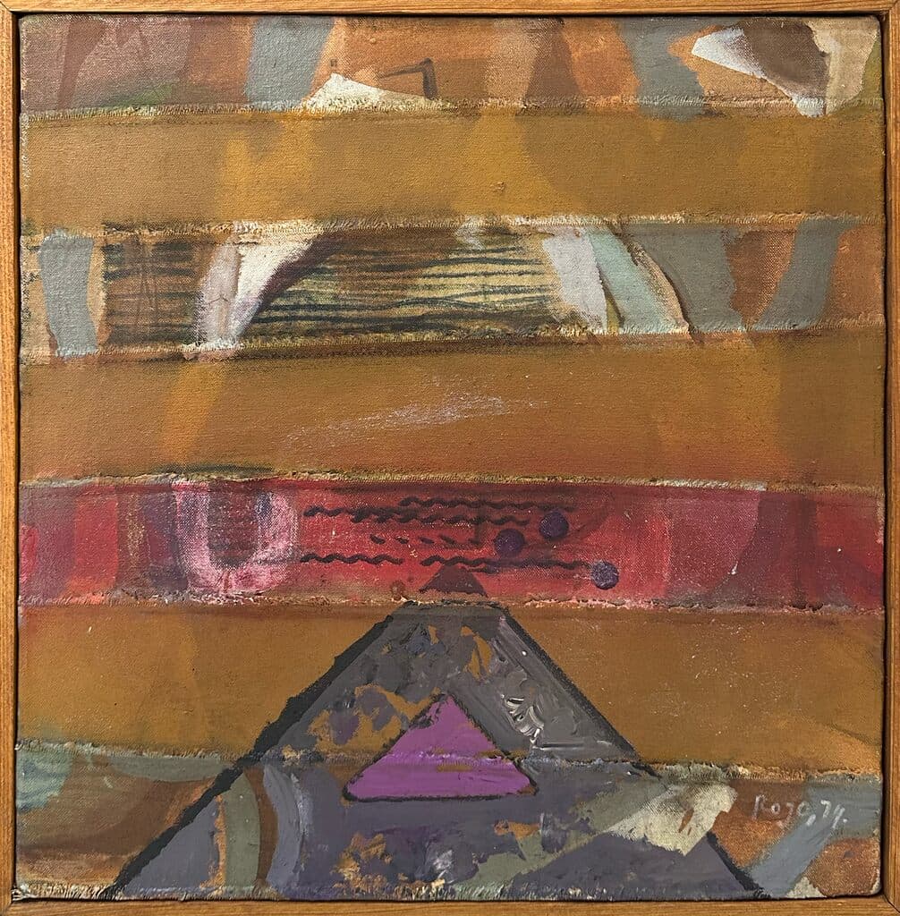 Entre Bandas de Vicente Rojo - Oil on canvas, 1974