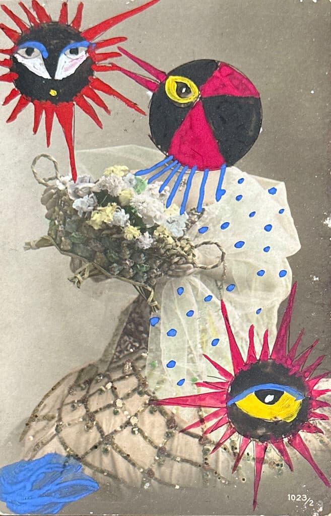 Sin título de Leobardo Huerta - Vintage photograph intervened with paint, pen and ink, 1972
