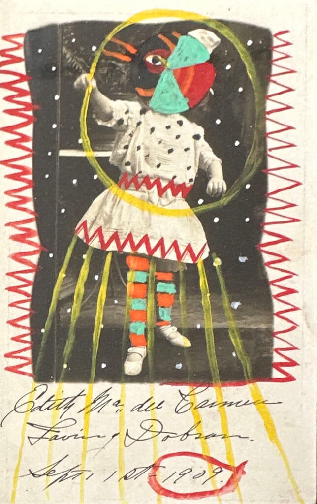 Sin título de Leobardo Huerta - Vintage photograph intervened with paint, pen and ink, 1972