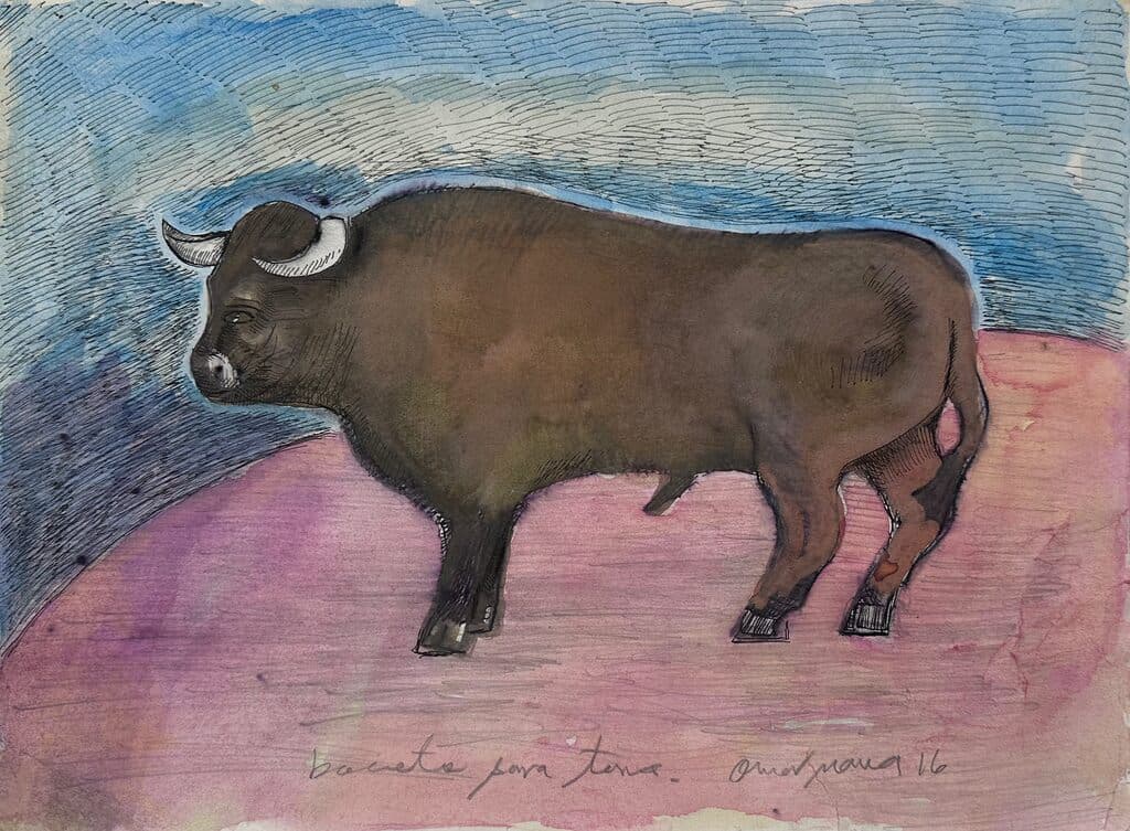 Toro de Omar Nava - Mixed media on paper, 2016