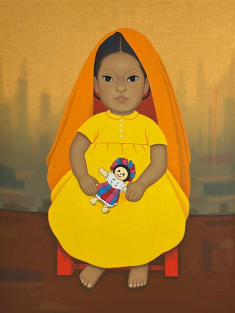 Niña con Muñeca de Gustavo Montoya