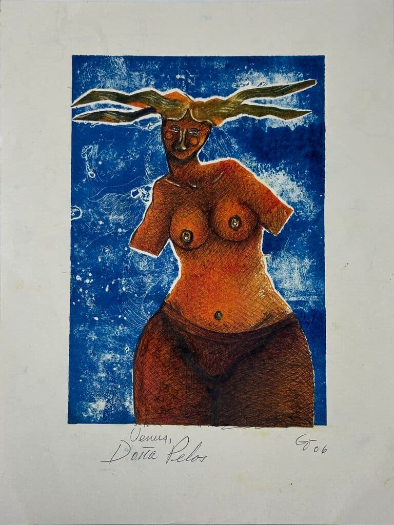 Doña Pelos de Genaro Velázquez - Etching, 2006