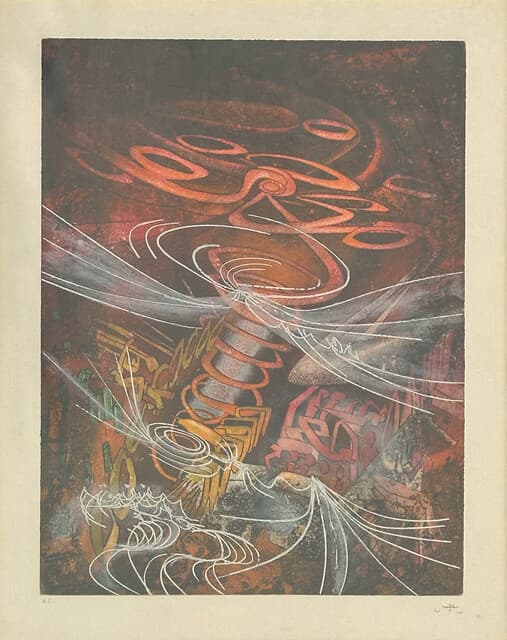 "L'infra-rouge de la pensee brulante" from the portfolio "Hom'mere IV (Point d'Appui) de Roberto Matta