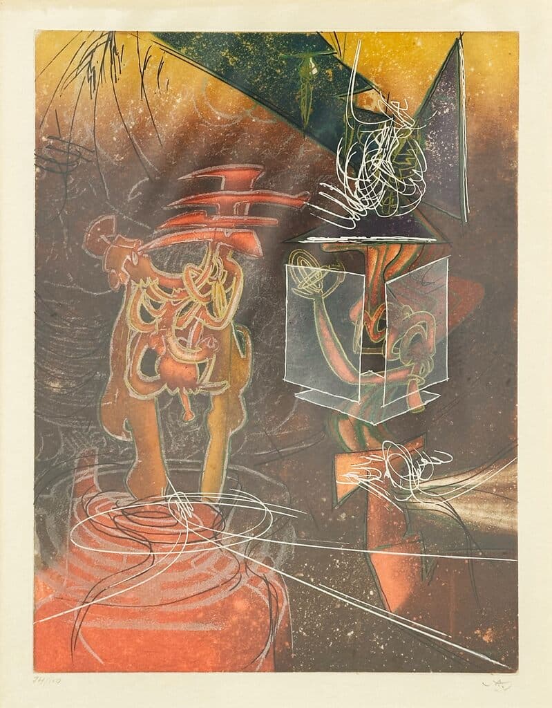 Une Saison En Enfer de Roberto Matta - Etching and aquatint on Japon paper, 1960´s