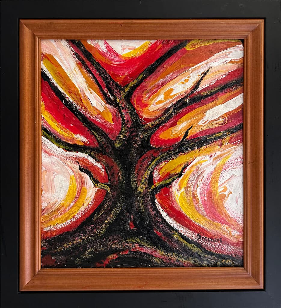 Arbol de David Alfaro Siqueiros - Pyroxidine on wood, 1950s-1960s