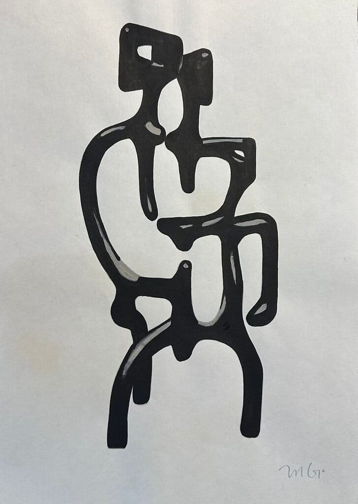 Estudio para escultura Los Amates de Mathias Goeritz - Ink on paper