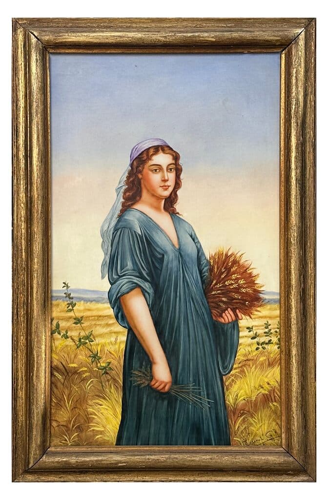La Cosecha de Unknown Artist - Painting on KPM porcelain, 19th Century