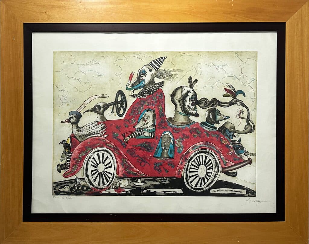 La Banda del Cochecito Rojo de Alejandro Colunga - Lithograph, 1990s