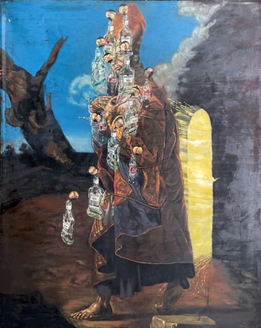 Personaje Saliendo del Horno Semi-Ileso de Enrique Oroz