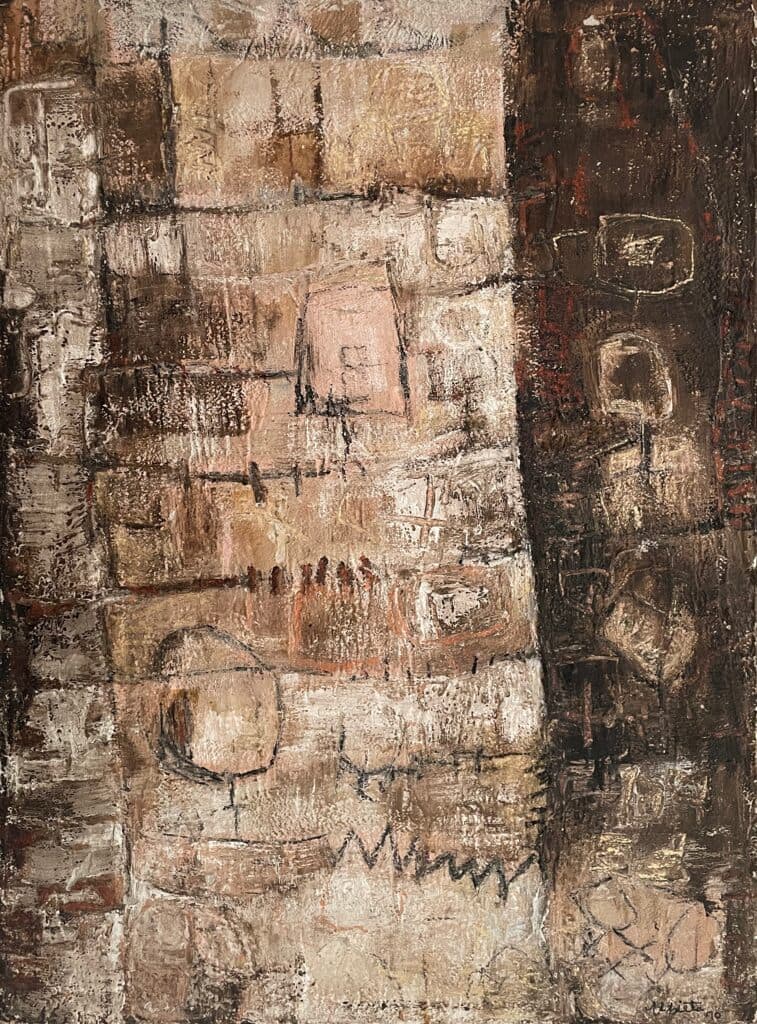 Sin título de Jesus Urbieta - Oil on wood, 1970