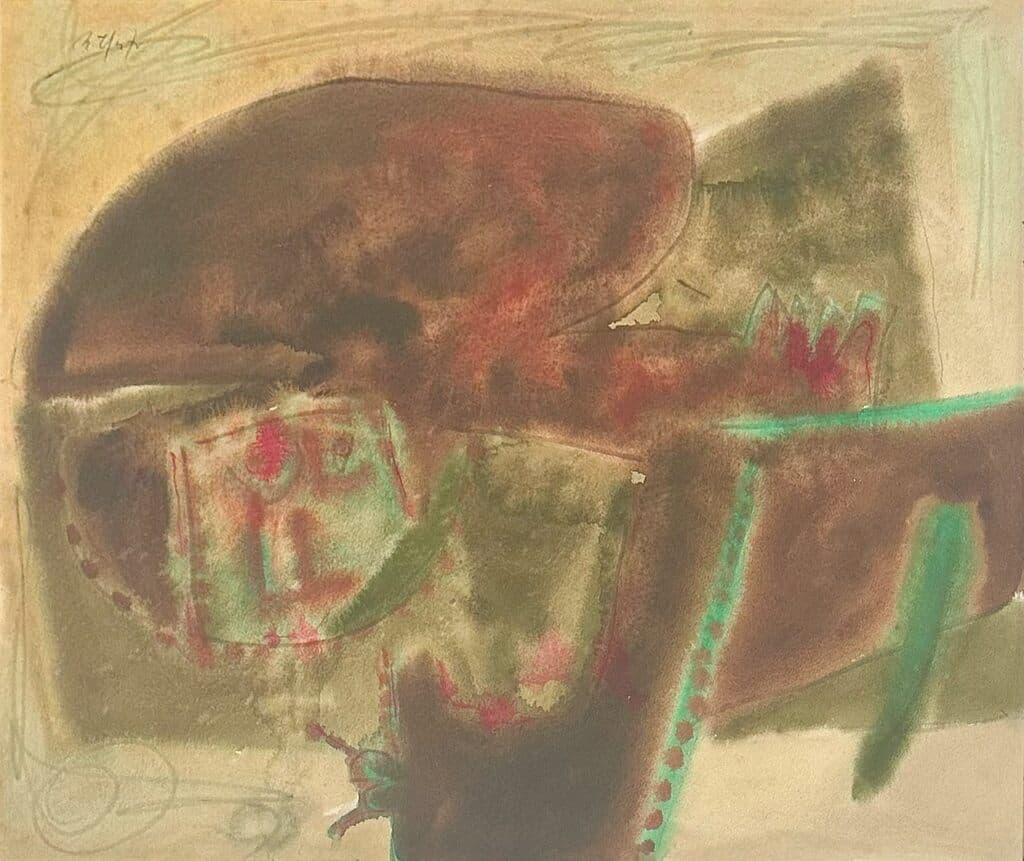 Sin título de Rodolfo Nieto - Mixed media and watercolor on paper, 1980s