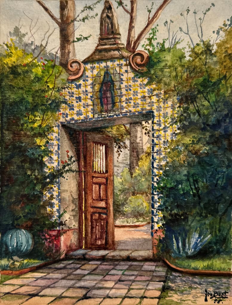 Convento de Churubusco. Puerta de la Aventa, Cd. de México de Fernando Best Pontones - Watercolor on paper, 1678