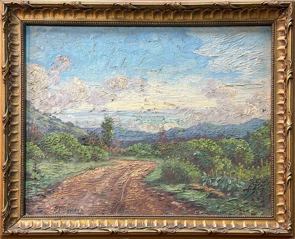 Landscape de Guillermo Gómez Mayorga - Oil on board, 1955