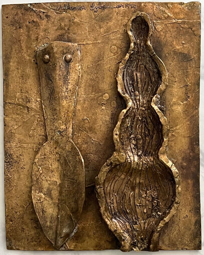 Sin título de Waldemar Sjolander - Bronze Relief, 1970