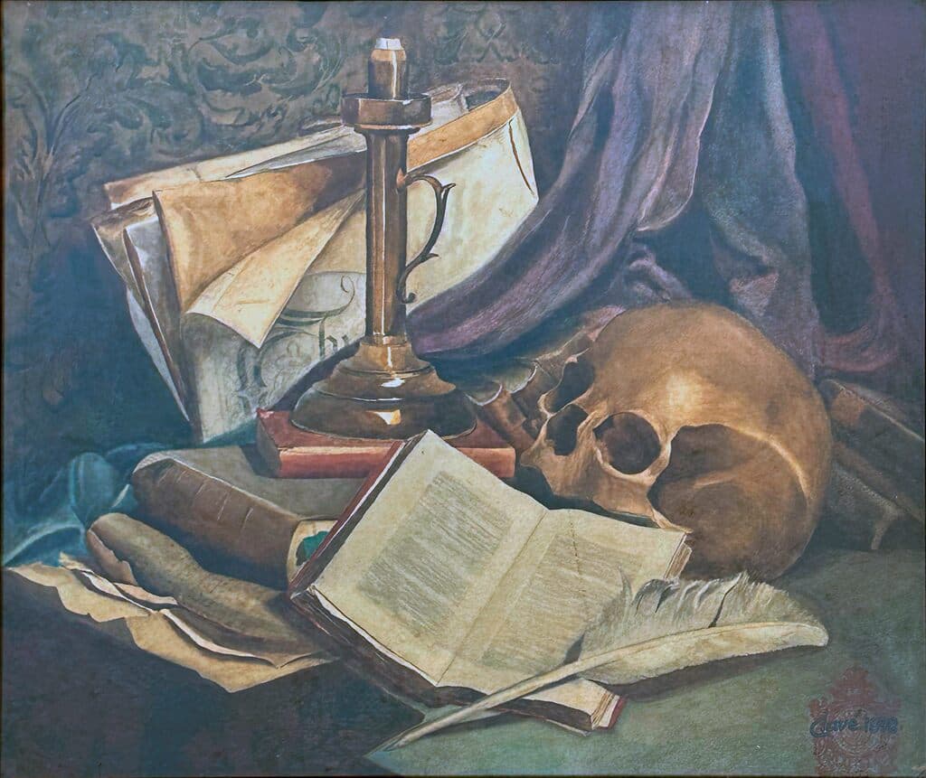 Memento Mori de Pelegrín Clavé - Watercolor on paper, 1878