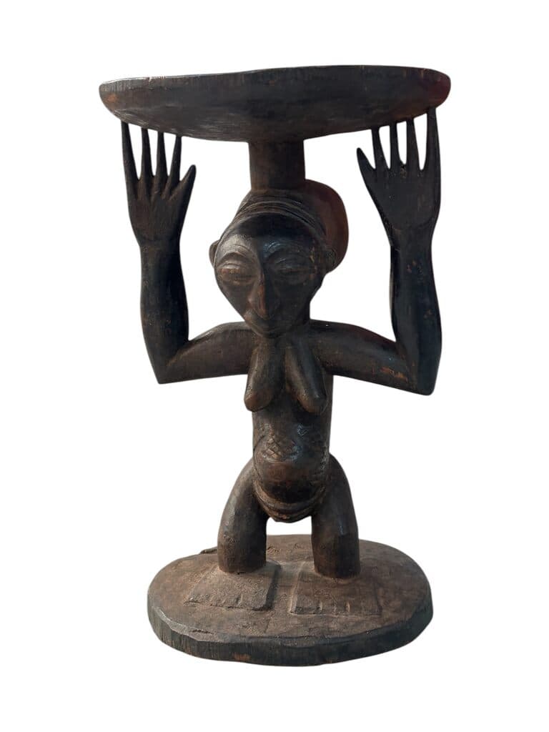 African Idol Tabouret de Unknown Artist - Wood carving, 19th Century