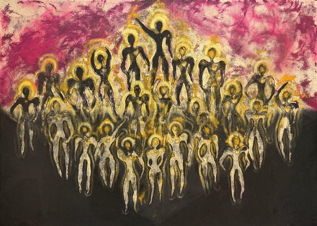 Sincretismos de Andrea Rendón - Earth pigments and oil on canvas, 2026