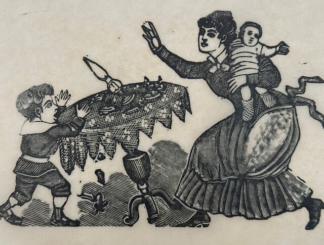 Original Woodcut on Rice Paper de José Guadalupe Posada