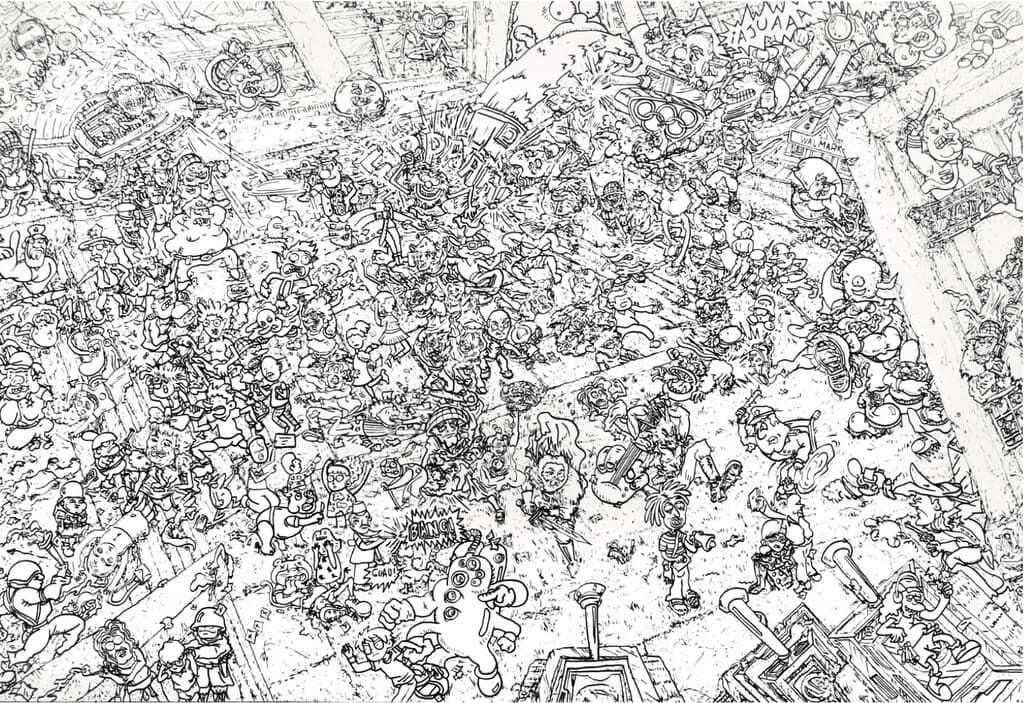Hoy fue un día soleado de Pedro Delgado "Pit" - Ink on canvas, 2025